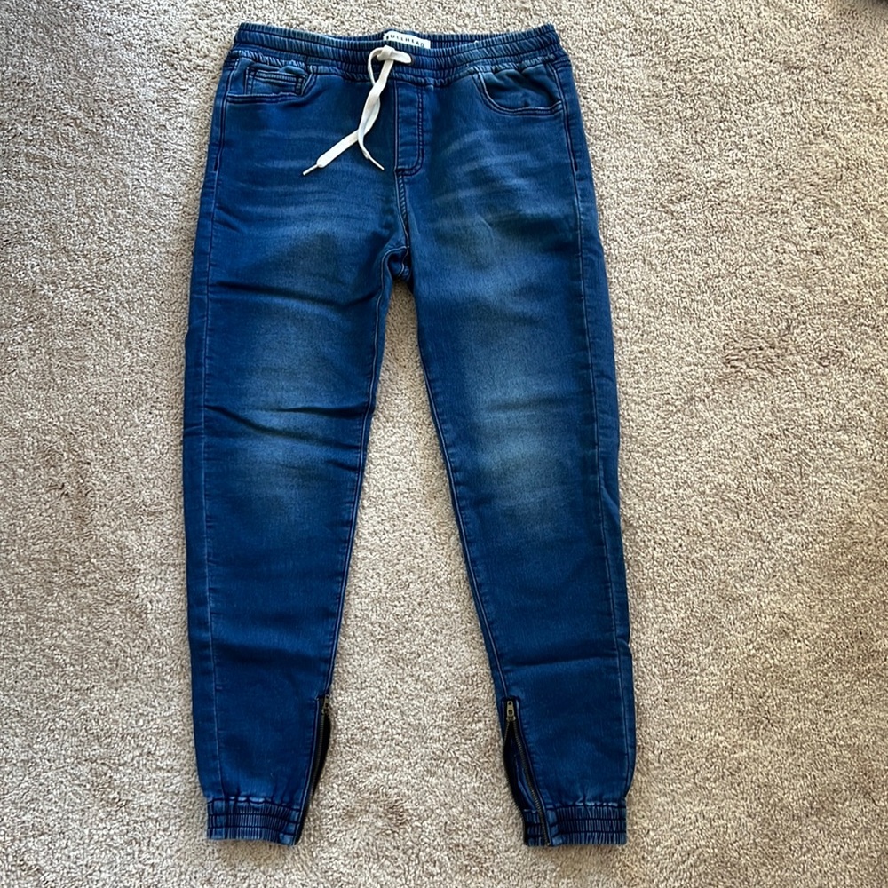 Blue, jean, joggers